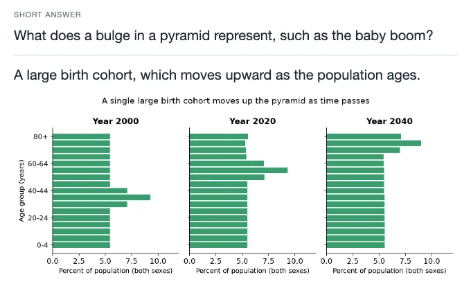 Sample card from Demographics and Demographic Change, answer side